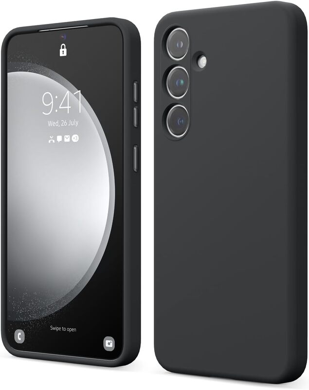 elago Samsung Galaxy S24 Plus case cover Liquid Silicone Full Body Screen Camera Protective, Shockproof, Slim, Anti-Scratch Soft Microfiber Lining - Black